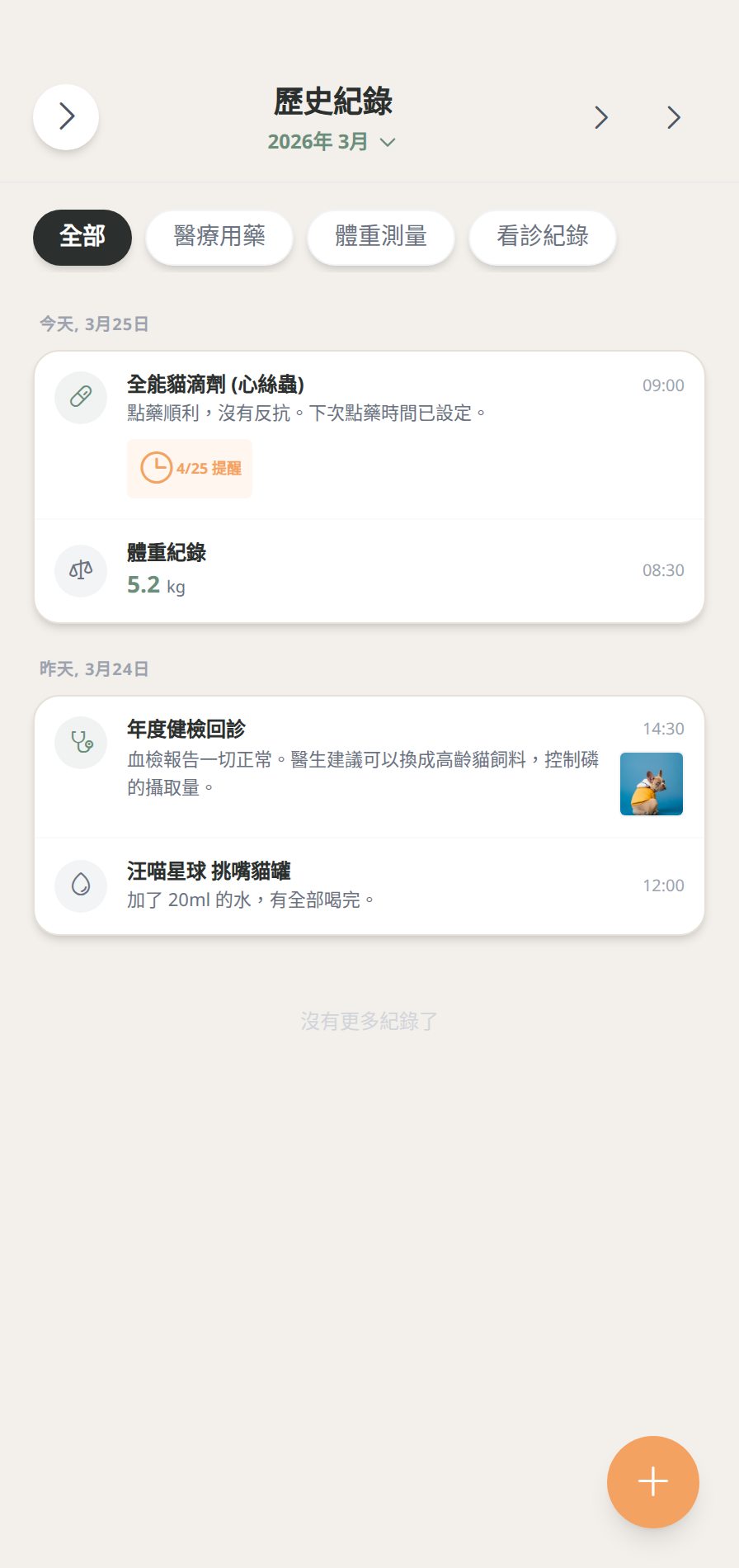 歷程時間軸